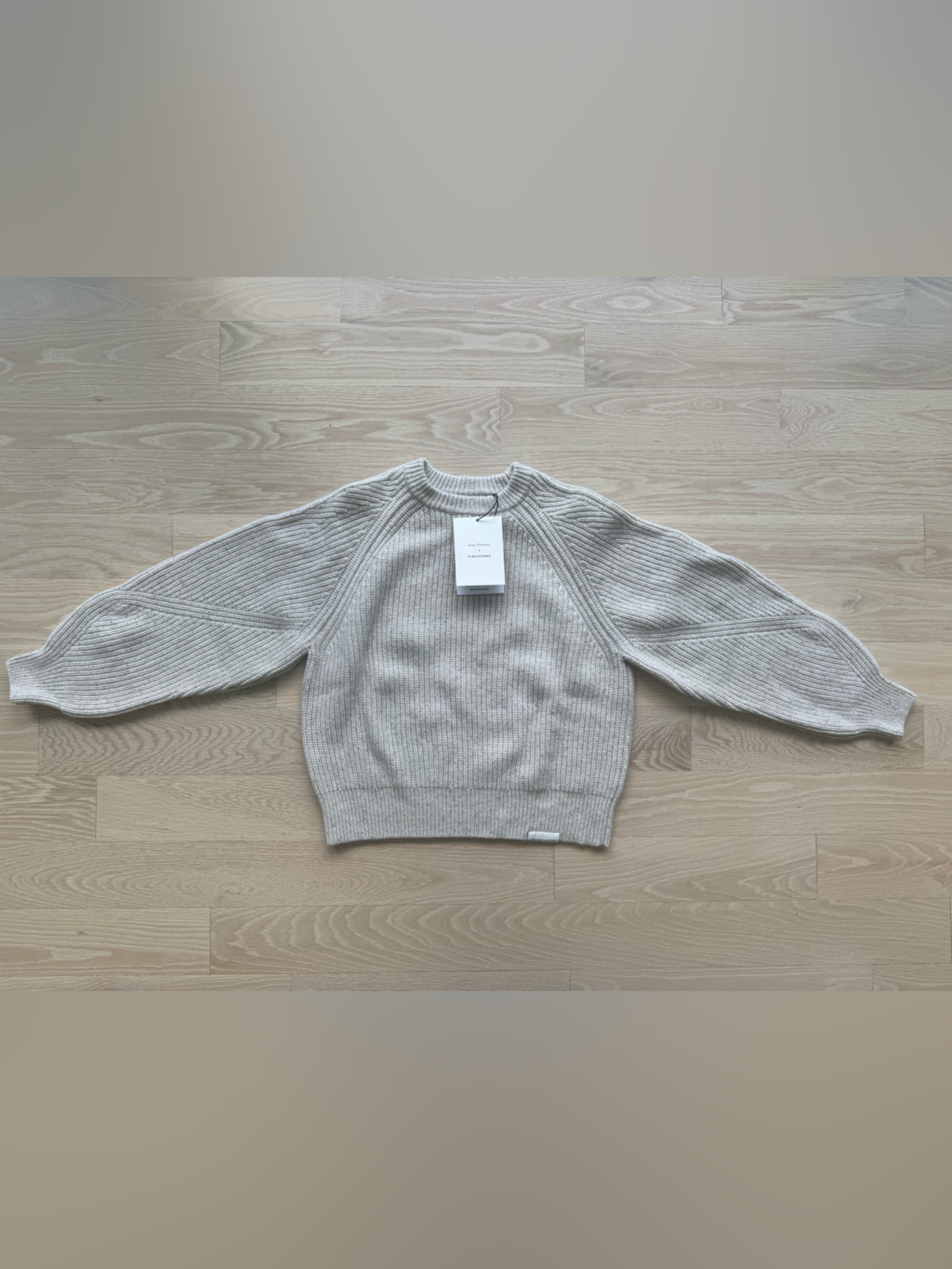 Amy Powney X Finisterre Light Gray Crewneck Ribbed Sweater Bnwt Size 8 — image 5 of 6